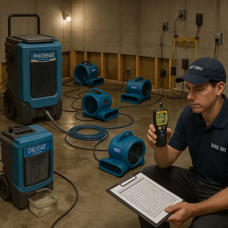Structural Drying and Dehumidification process in Dillsboro, IN